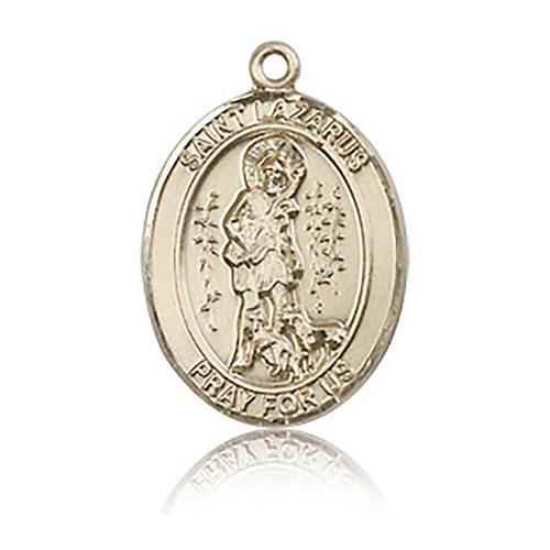 14kt Yellow Gold 3/4in St Lazarus Medal