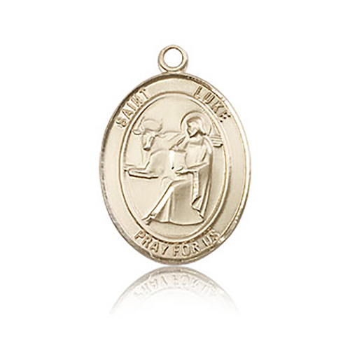14kt Yellow Gold 3/4in St Luke Medal