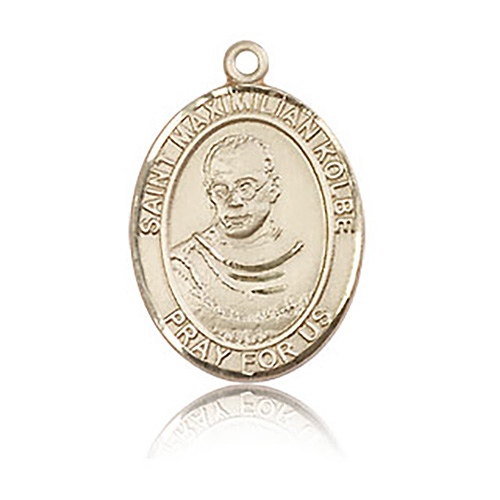 14kt Yellow Gold 3/4in St Maximilian Kolbe Medal