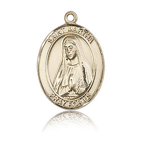14kt Yellow Gold 3/4in St Martha Medal