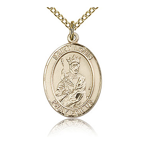 Gold Filled 3/4in St Louis Medal & 18in Chain