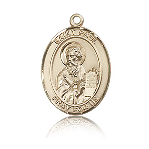 14kt Yellow Gold 3/4in St Paul the Apostle Medal