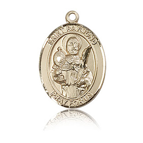 14kt Yellow Gold 3/4in St Raymond Medal