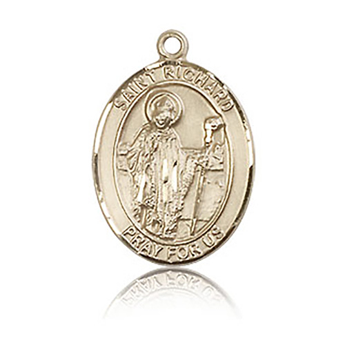 14kt Yellow Gold 3/4in St Richard Medal