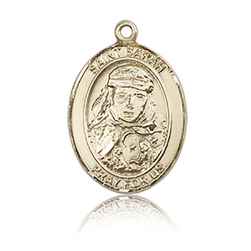 14kt Yellow Gold 3/4in St Sarah Medal