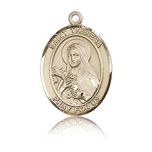 14kt Yellow Gold 3/4in St Theresa Medal
