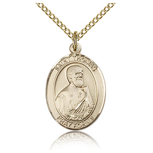 Gold Filled 3/4in St Thomas the Apostle Medal & 18in Chain