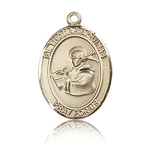 14kt Yellow Gold 3/4in St Thomas Aquinas Medal