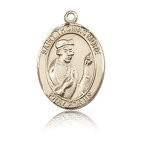 14kt Yellow Gold 3/4in St Thomas More Medal