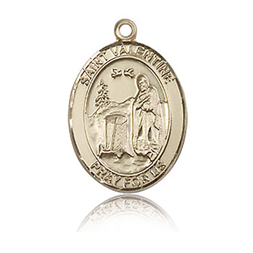 14kt Yellow Gold 3/4in St Valentine Medal