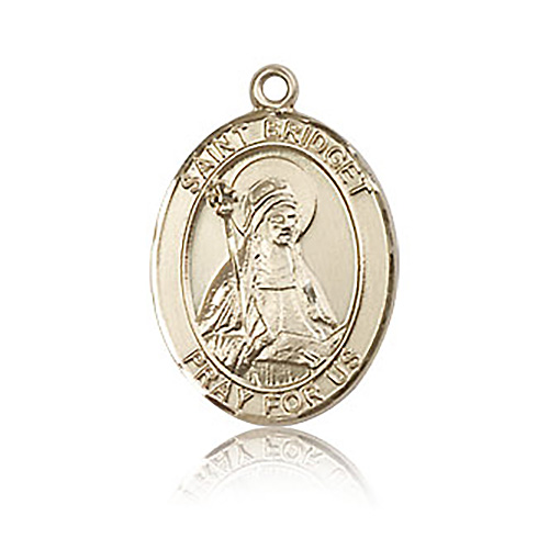 14kt Yellow Gold 3/4in St Bridget Medal