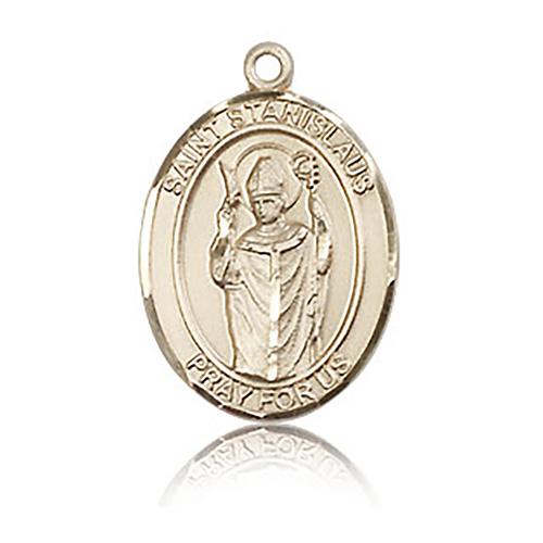 14kt Yellow Gold 3/4in St Stanislaus Medal