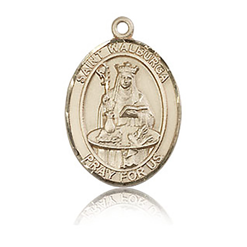 14kt Yellow Gold 3/4in St Walburga Medal