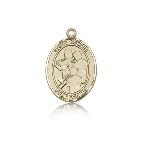14kt Yellow Gold 3/4in St Cecilia Band Medal