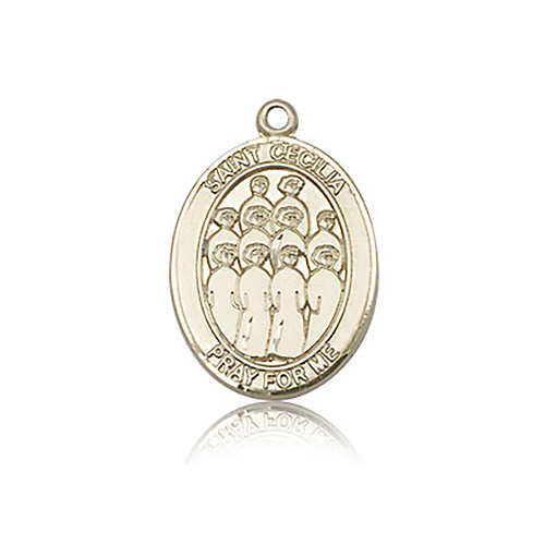 14kt Yellow Gold 3/4in St Cecilia Choir Medal
