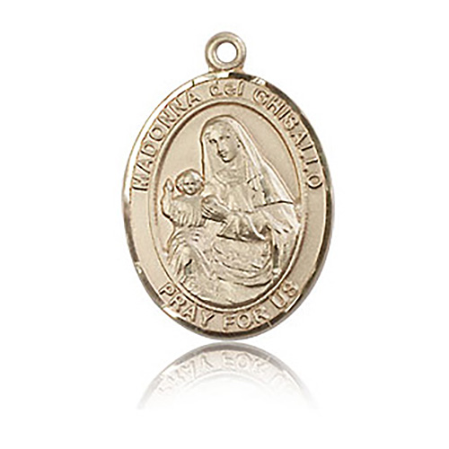 14kt Yellow Gold 3/4in St Madonna Del Ghisallo Medal