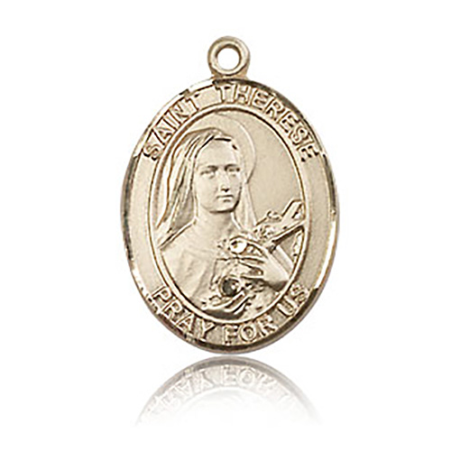14kt Yellow Gold 3/4in St Therese of Lisieux Medal