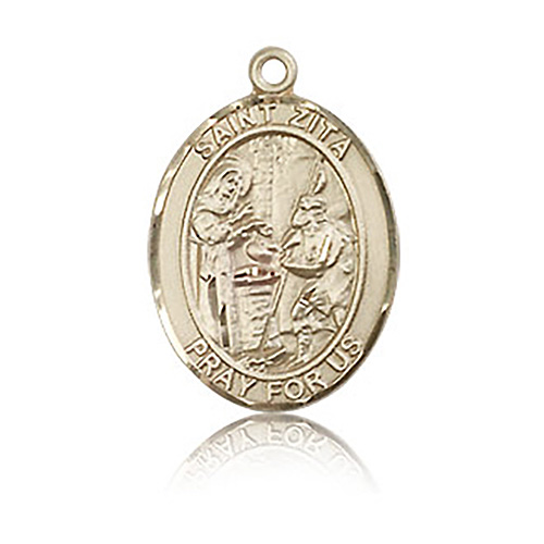 14kt Yellow Gold 3/4in St Zita Medal