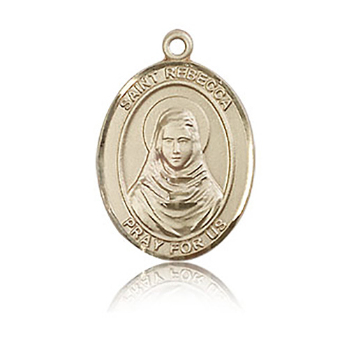 14kt Yellow Gold 3/4in St Rebecca Medal