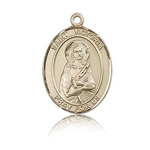 14kt Yellow Gold 3/4in St Victoria Medal
