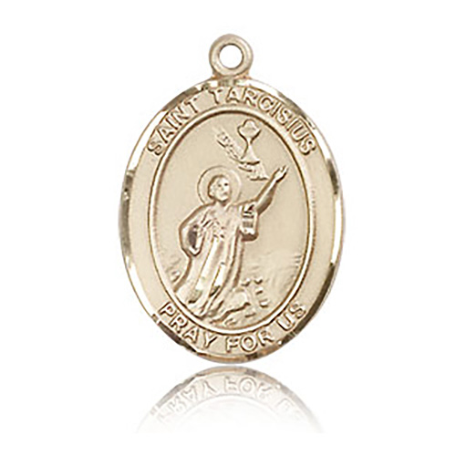 14kt Yellow Gold 3/4in St Tarcisius Medal