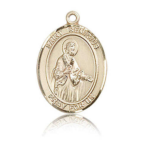 14kt Yellow Gold 3/4in St Remigius of Remis Medal