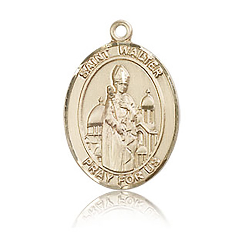 14kt Yellow Gold 3/4in St Walter Medal