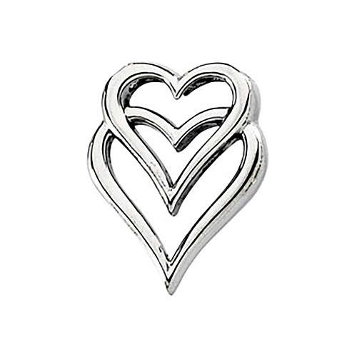 1in Heart Pendant - 14k White Gold