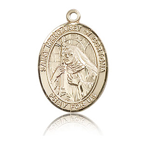14kt Yellow Gold 3/4in St Margaret of Cortona Medal