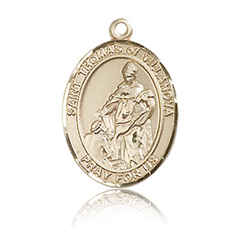 14kt Yellow Gold 3/4in St Thomas of Villanova Medal