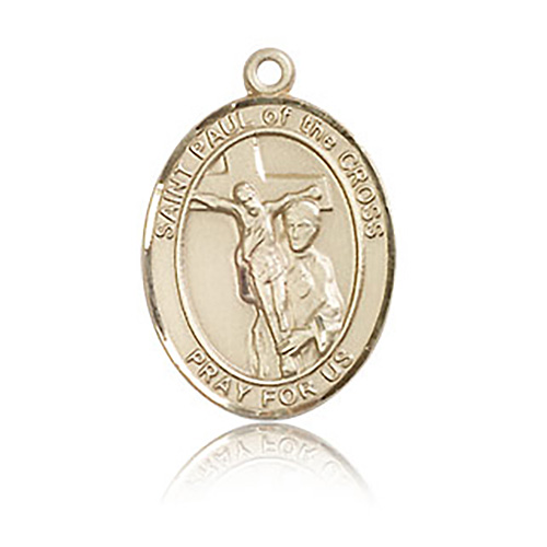 14kt Yellow Gold 3/4in St Paul of the Cross Medal