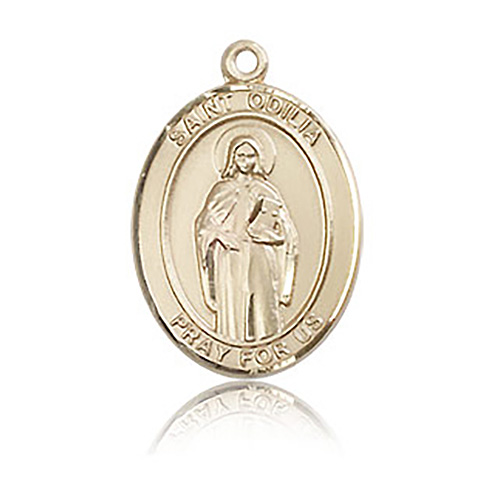 14kt Yellow Gold 3/4in St Odilia Medal