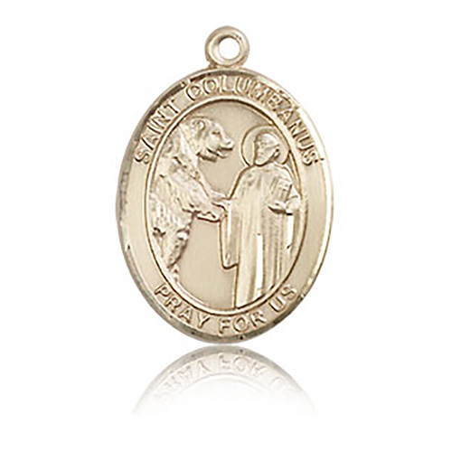 14kt Yellow Gold 3/4in St Columbanus Medal