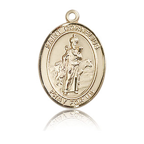 14kt Yellow Gold 3/4in St Cornelius Medal