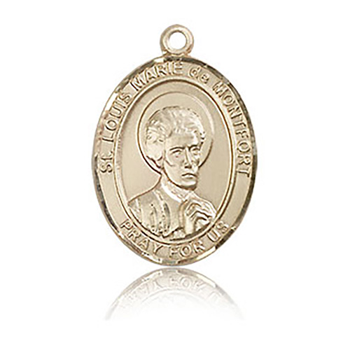 14kt Yellow Gold 3/4in St Louis de Montfort Medal