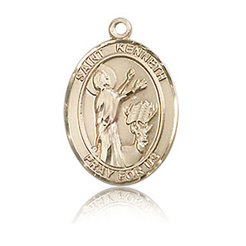 14kt Yellow Gold 3/4in St Kenneth Medal