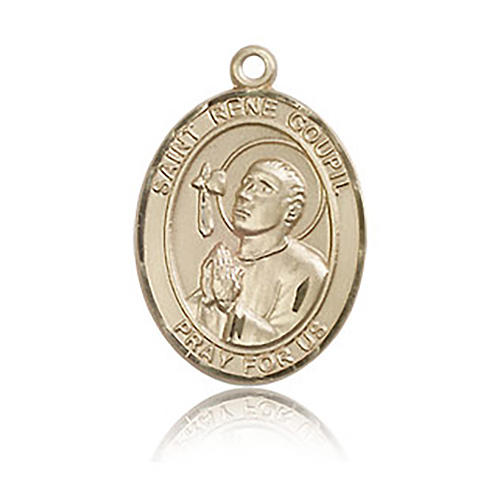 14kt Yellow Gold 3/4in St Rene Goupil Medal