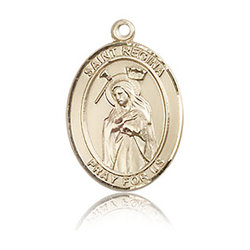 14kt Yellow Gold 3/4in St Regina Medal