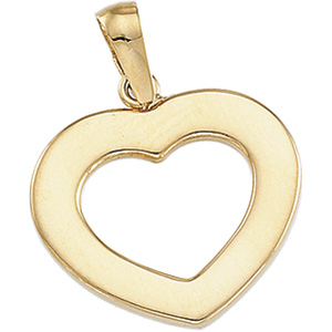 1/2in Heart Pendant 14kt Gold - Clearance