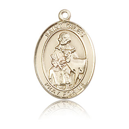 14kt Yellow Gold 3/4in St Giles Medal