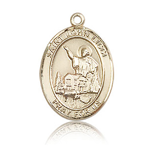 14kt Yellow Gold 3/4in St John Licci Medal