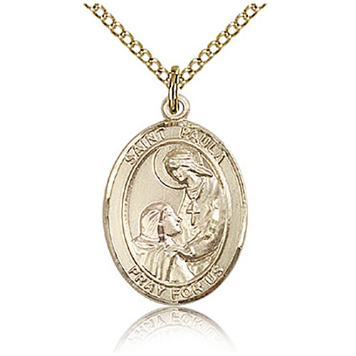 Gold Filled 3/4in St Paula Medal & 18in Chain