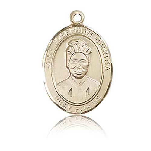14kt Yellow Gold 3/4in St Josephine Bakhita Medal