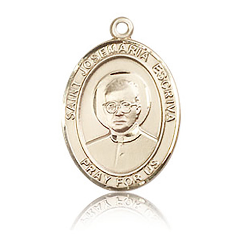 14kt Yellow Gold 3/4in St Josemaria Escriva Medal