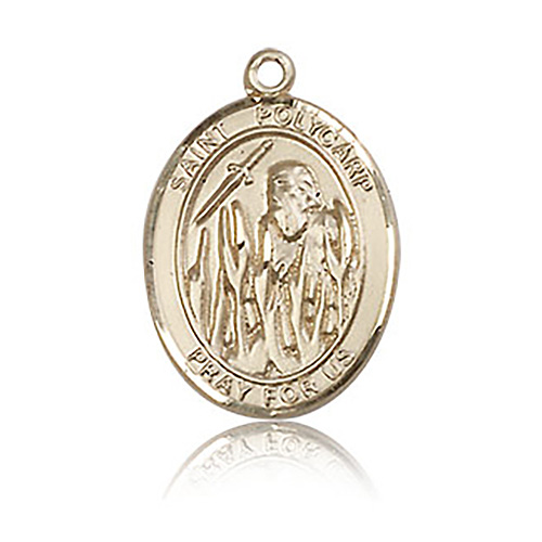 14kt Yellow Gold 3/4in St Polycarp Medal
