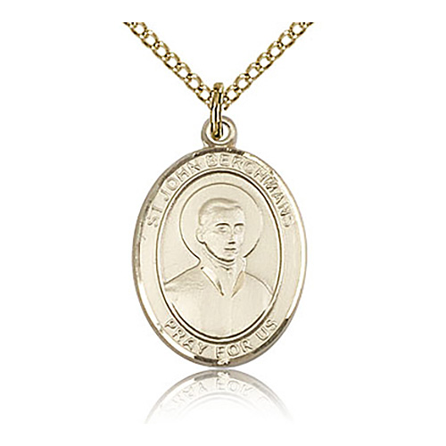 Gold Filled 3/4in St John Berchmans Medal & 18in Chain