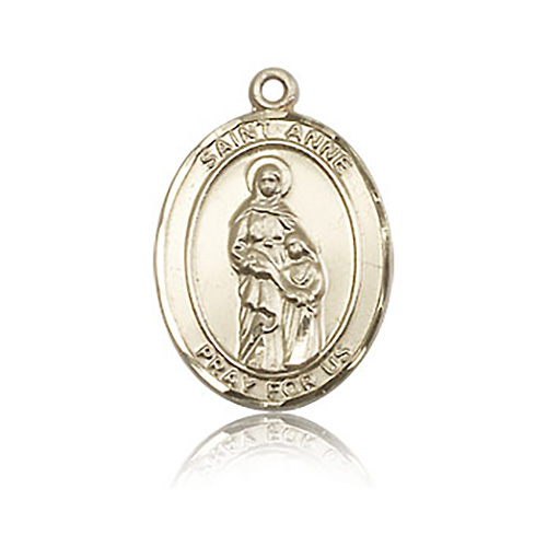 14kt Yellow Gold 3/4in St Anne Medal