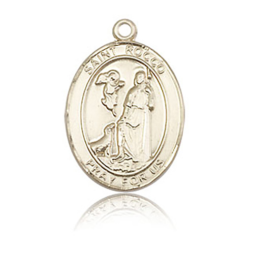 14kt Yellow Gold 3/4in St Rocco Medal