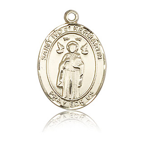 14kt Yellow Gold 3/4in St Ivo Medal