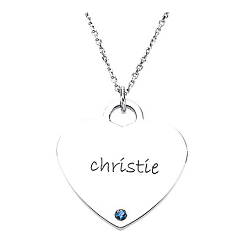 Sterling Silver Posh Mommy Sweetheart Pendant with Birthstone